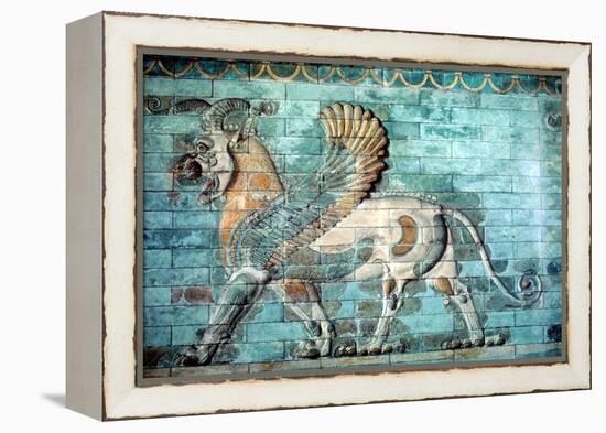 Griffin-Lion Relief in Glazed Brickwork, Achaemenid Period, Ancient Persia, 530-330 Bc-null-Framed Premier Image Canvas