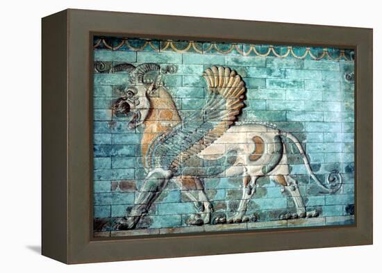 Griffin-Lion Relief in Glazed Brickwork, Achaemenid Period, Ancient Persia, 530-330 Bc-null-Framed Premier Image Canvas