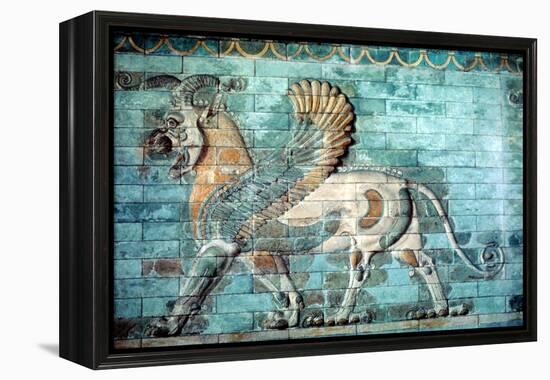 Griffin-Lion Relief in Glazed Brickwork, Achaemenid Period, Ancient Persia, 530-330 Bc-null-Framed Premier Image Canvas