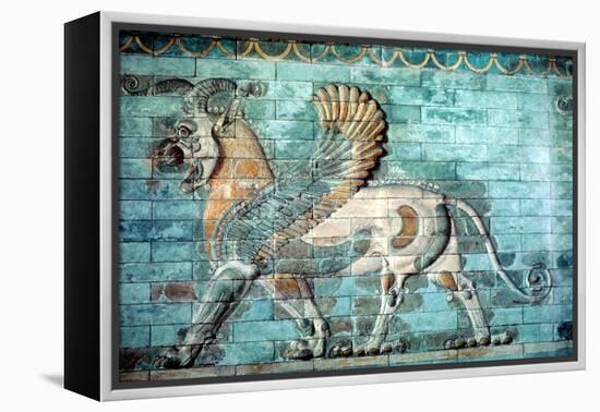 Griffin-Lion Relief in Glazed Brickwork, Achaemenid Period, Ancient Persia, 530-330 Bc-null-Framed Premier Image Canvas