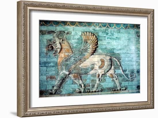 Griffin-Lion Relief in Glazed Brickwork, Achaemenid Period, Ancient Persia, 530-330 Bc-null-Framed Photographic Print