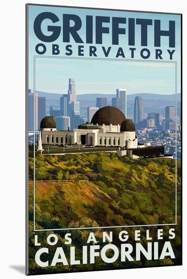 Griffith Observatory Day Scene - Los Angeles, California-Lantern Press-Mounted Art Print