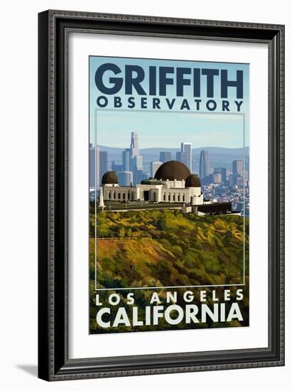 Griffith Observatory Day Scene - Los Angeles, California-Lantern Press-Framed Art Print