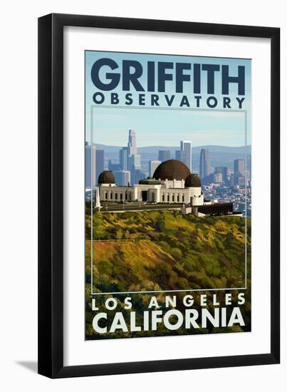 Griffith Observatory Day Scene - Los Angeles, California-Lantern Press-Framed Premium Giclee Print