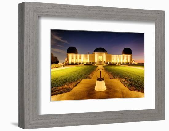 Griffith Obsewrvatory Lit Up At Night, Los Angeles, California-George Oze-Framed Photographic Print