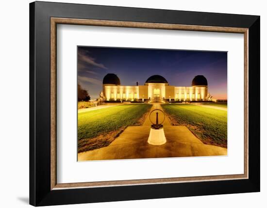 Griffith Obsewrvatory Lit Up At Night, Los Angeles, California-George Oze-Framed Photographic Print