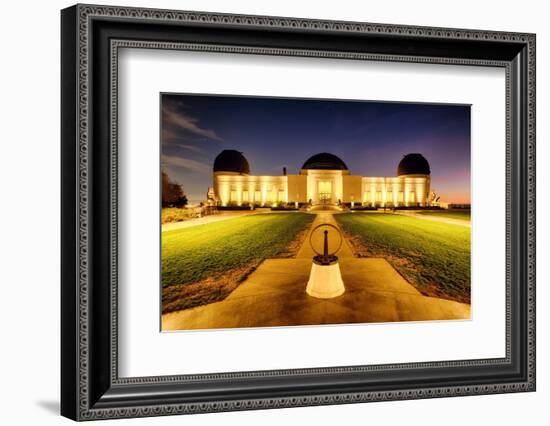 Griffith Obsewrvatory Lit Up At Night, Los Angeles, California-George Oze-Framed Photographic Print