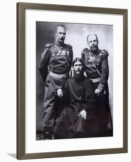 Grigori Rasputin, General Count Mikhail Putyatin and Colonel Dmitriy Lotman, 1904-1905-Karl Karlovich Bulla-Framed Photographic Print