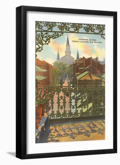 Grillwork, French Quarter, New Orleans, Louisiana-null-Framed Art Print