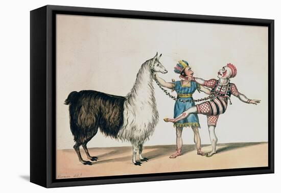 Grimaldi and the Alpaca, in the Popular Pantomime of the Red Dwarf, Published 1813 in London-John Norman-Framed Premier Image Canvas