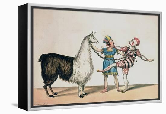 Grimaldi and the Alpaca, in the Popular Pantomime of the Red Dwarf, Published 1813 in London-John Norman-Framed Premier Image Canvas