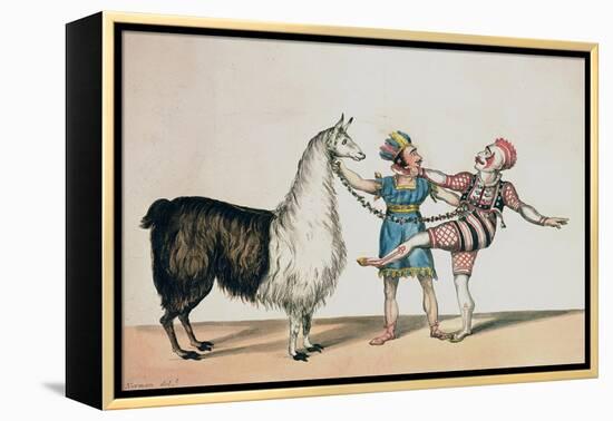 Grimaldi and the Alpaca, in the Popular Pantomime of the Red Dwarf, Published 1813 in London-John Norman-Framed Premier Image Canvas