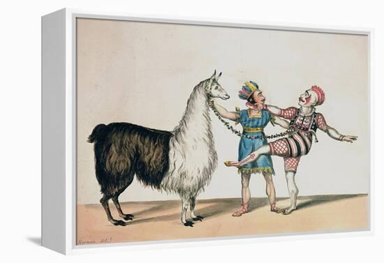 Grimaldi and the Alpaca, in the Popular Pantomime of the Red Dwarf, Published 1813 in London-John Norman-Framed Premier Image Canvas