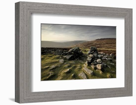 Grimspound Bronze Age Settlement, Dartmoor, Devon. UK February 2007-Ross Hoddinott-Framed Photographic Print