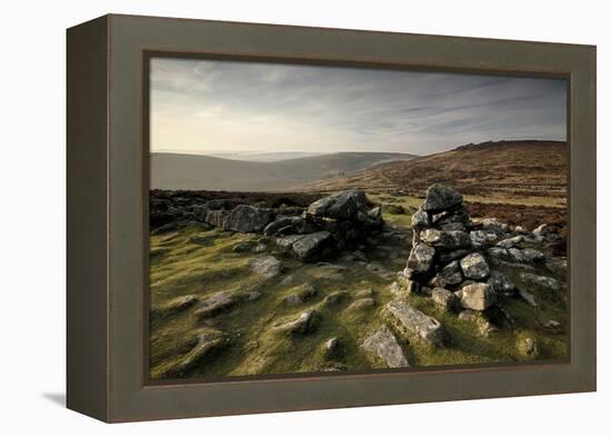 Grimspound Bronze Age Settlement, Dartmoor, Devon. UK February 2007-Ross Hoddinott-Framed Premier Image Canvas