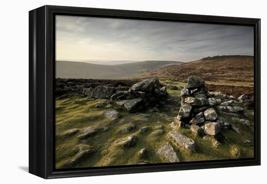 Grimspound Bronze Age Settlement, Dartmoor, Devon. UK February 2007-Ross Hoddinott-Framed Premier Image Canvas