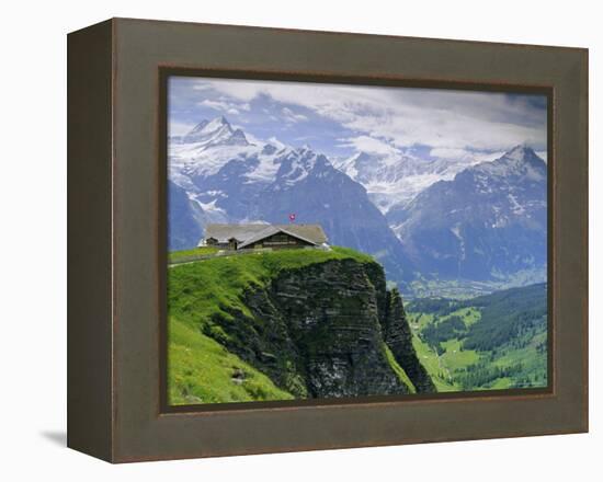 Grindelwald and North Face of the Eiger Mountain, Swiss Alps, Switzerland-Gavin Hellier-Framed Premier Image Canvas