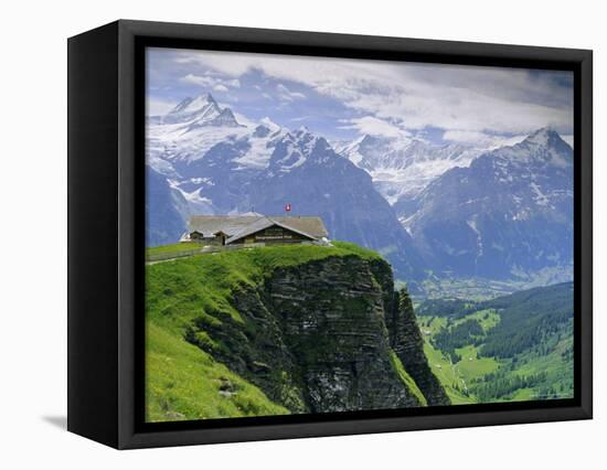 Grindelwald and North Face of the Eiger Mountain, Swiss Alps, Switzerland-Gavin Hellier-Framed Premier Image Canvas