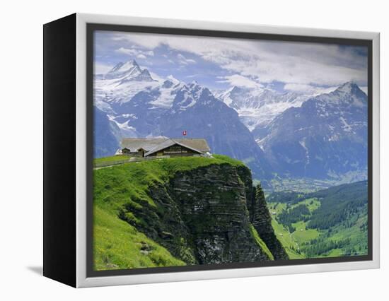 Grindelwald and North Face of the Eiger Mountain, Swiss Alps, Switzerland-Gavin Hellier-Framed Premier Image Canvas