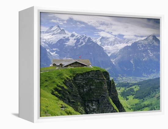 Grindelwald and North Face of the Eiger Mountain, Swiss Alps, Switzerland-Gavin Hellier-Framed Premier Image Canvas