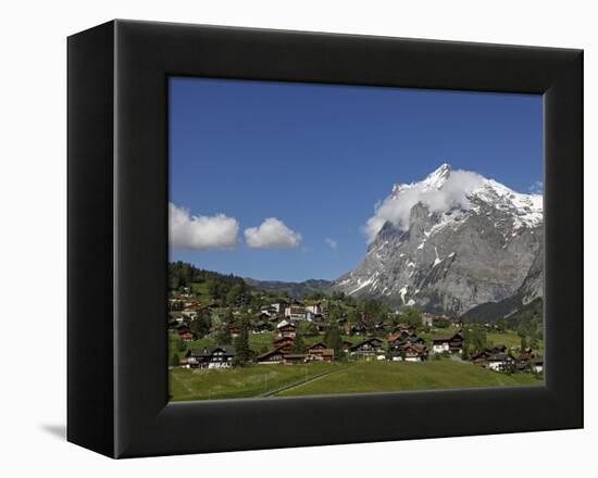 Grindelwald and Wetterhorn, Bernese Oberland, Swiss Alps, Switzerland, Europe-Hans Peter Merten-Framed Premier Image Canvas