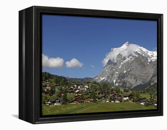 Grindelwald and Wetterhorn, Bernese Oberland, Swiss Alps, Switzerland, Europe-Hans Peter Merten-Framed Premier Image Canvas