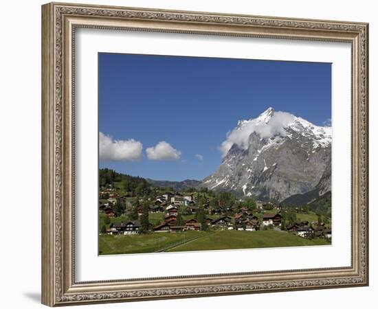 Grindelwald and Wetterhorn, Bernese Oberland, Swiss Alps, Switzerland, Europe-Hans Peter Merten-Framed Photographic Print