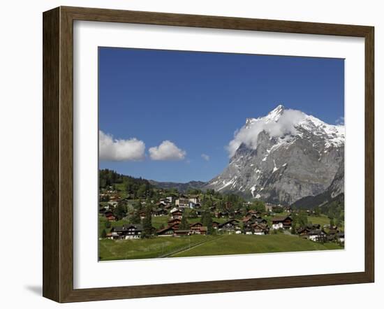 Grindelwald and Wetterhorn, Bernese Oberland, Swiss Alps, Switzerland, Europe-Hans Peter Merten-Framed Photographic Print