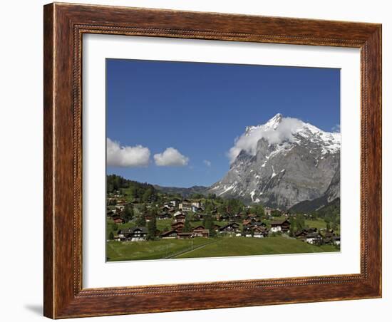 Grindelwald and Wetterhorn, Bernese Oberland, Swiss Alps, Switzerland, Europe-Hans Peter Merten-Framed Photographic Print