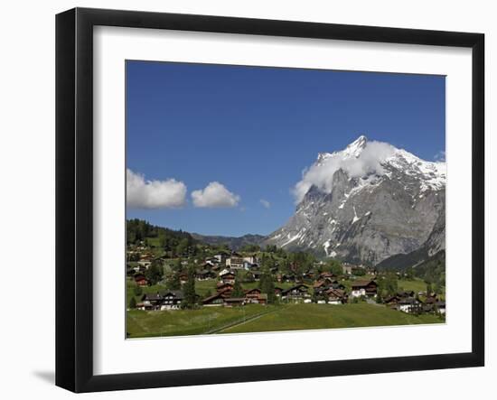 Grindelwald and Wetterhorn, Bernese Oberland, Swiss Alps, Switzerland, Europe-Hans Peter Merten-Framed Photographic Print