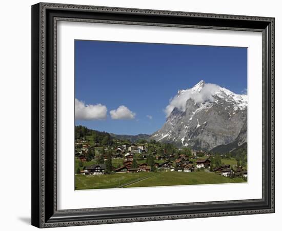 Grindelwald and Wetterhorn, Bernese Oberland, Swiss Alps, Switzerland, Europe-Hans Peter Merten-Framed Photographic Print