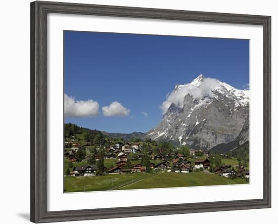 Grindelwald and Wetterhorn, Bernese Oberland, Swiss Alps, Switzerland, Europe-Hans Peter Merten-Framed Photographic Print
