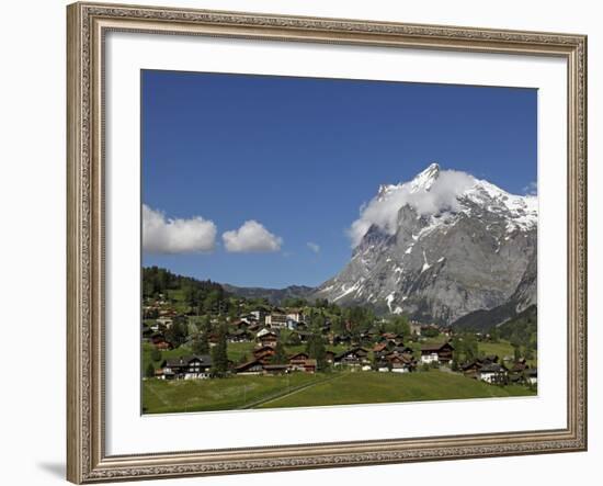 Grindelwald and Wetterhorn, Bernese Oberland, Swiss Alps, Switzerland, Europe-Hans Peter Merten-Framed Photographic Print