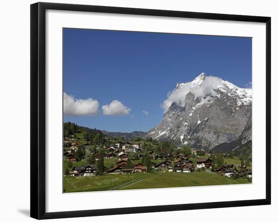 Grindelwald and Wetterhorn, Bernese Oberland, Swiss Alps, Switzerland, Europe-Hans Peter Merten-Framed Photographic Print