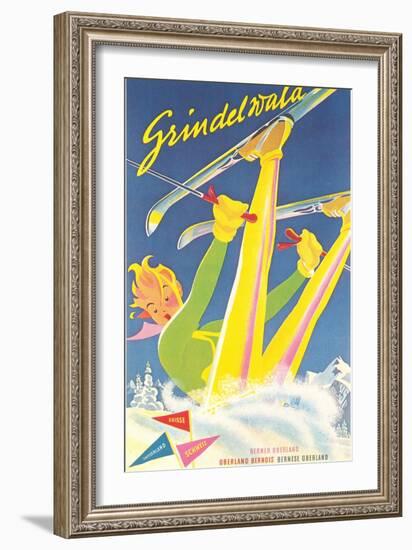 Grindelwald Ski Resort, Graphics-null-Framed Art Print