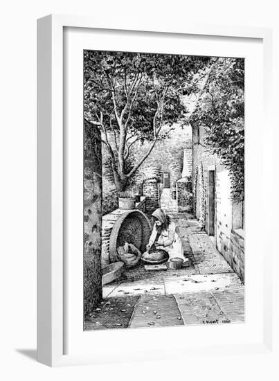 Grinding Corn, Orkneys-Thomas Kent-Framed Art Print