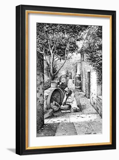 Grinding Corn, Orkneys-Thomas Kent-Framed Art Print