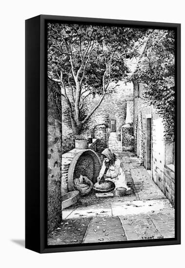 Grinding Corn, Orkneys-Thomas Kent-Framed Stretched Canvas