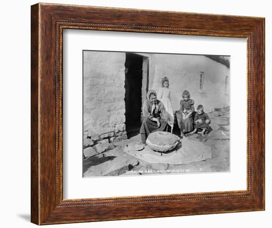 Grinding Grain in a Quern, Inishmurray, County Sligo, 1900-Robert John Welch-Framed Giclee Print