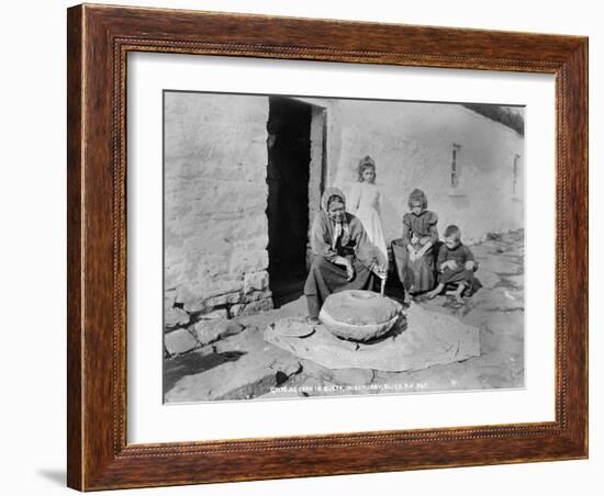 Grinding Grain in a Quern, Inishmurray, County Sligo, 1900-Robert John Welch-Framed Giclee Print