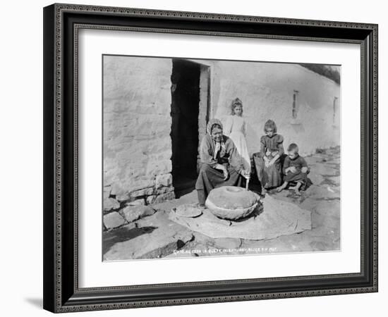 Grinding Grain in a Quern, Inishmurray, County Sligo, 1900-Robert John Welch-Framed Giclee Print