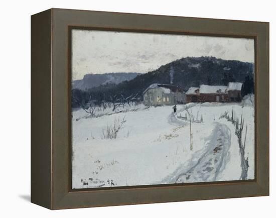 Grini, Upper Maja Farm, 1887 oil on board-Fritz Thaulow-Framed Premier Image Canvas