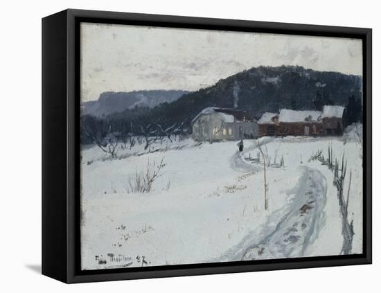 Grini, Upper Maja Farm, 1887 oil on board-Fritz Thaulow-Framed Premier Image Canvas