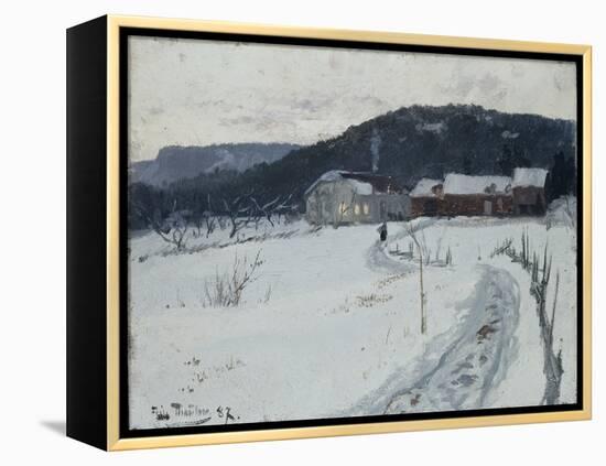 Grini, Upper Maja Farm, 1887 oil on board-Fritz Thaulow-Framed Premier Image Canvas