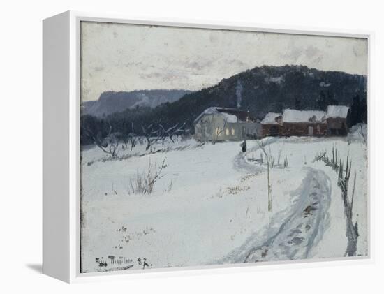 Grini, Upper Maja Farm, 1887 oil on board-Fritz Thaulow-Framed Premier Image Canvas