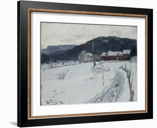 Grini, Upper Maja Farm, 1887 oil on board-Fritz Thaulow-Framed Giclee Print