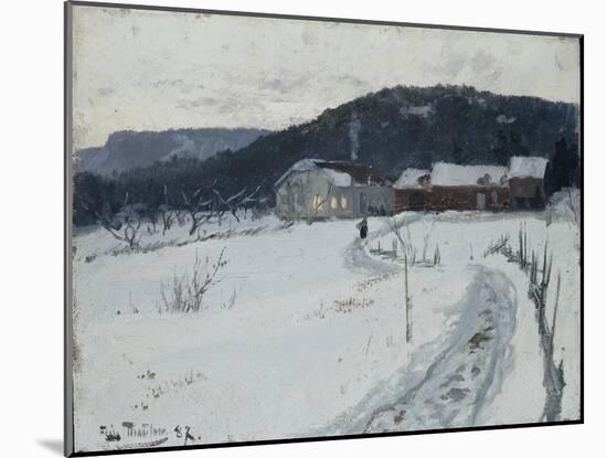 Grini, Upper Maja Farm, 1887 oil on board-Fritz Thaulow-Mounted Giclee Print