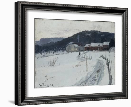 Grini, Upper Maja Farm, 1887 oil on board-Fritz Thaulow-Framed Giclee Print