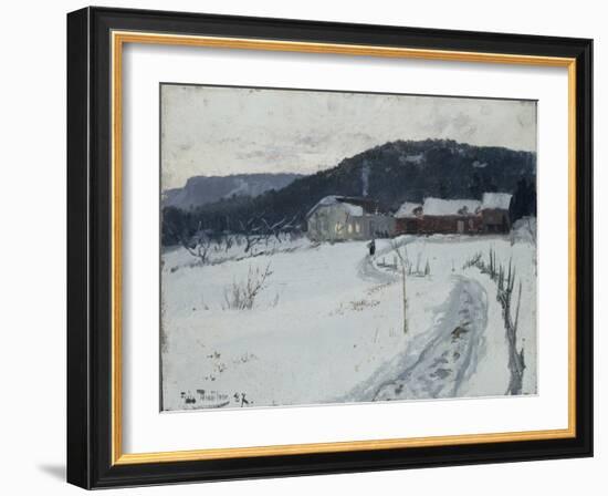 Grini, Upper Maja Farm, 1887 oil on board-Fritz Thaulow-Framed Giclee Print