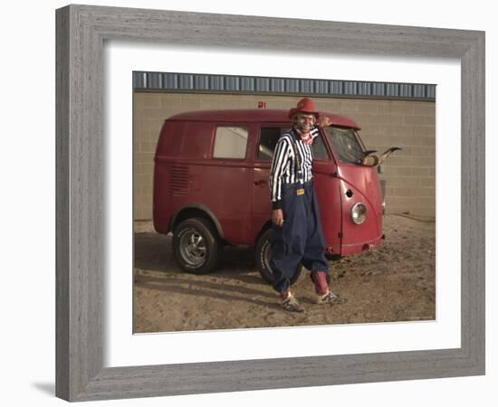 Grinning Rodeo Clown-null-Framed Photographic Print